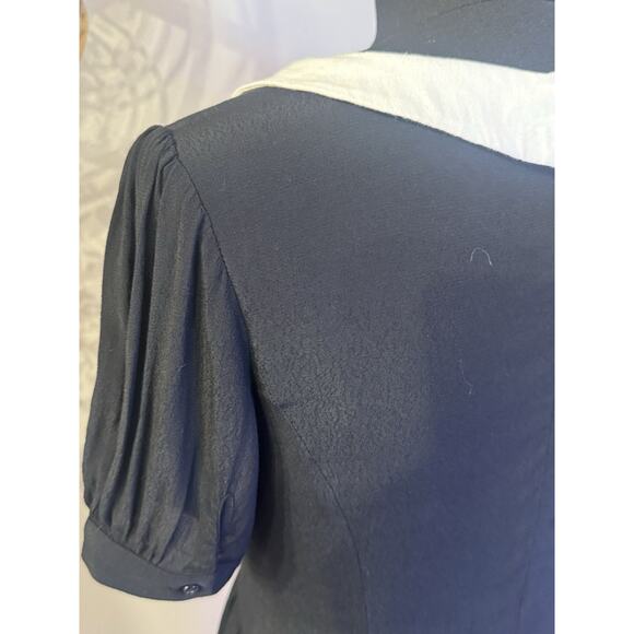 Current Mood Black Dress White Embroidered Collar Whimsygoth Coquette Dolls Kill - Picture 16 of 16